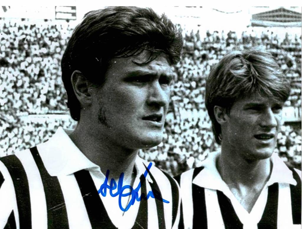 Autografo Aldo Serena Fotografia in Bianco e Nero Juventus